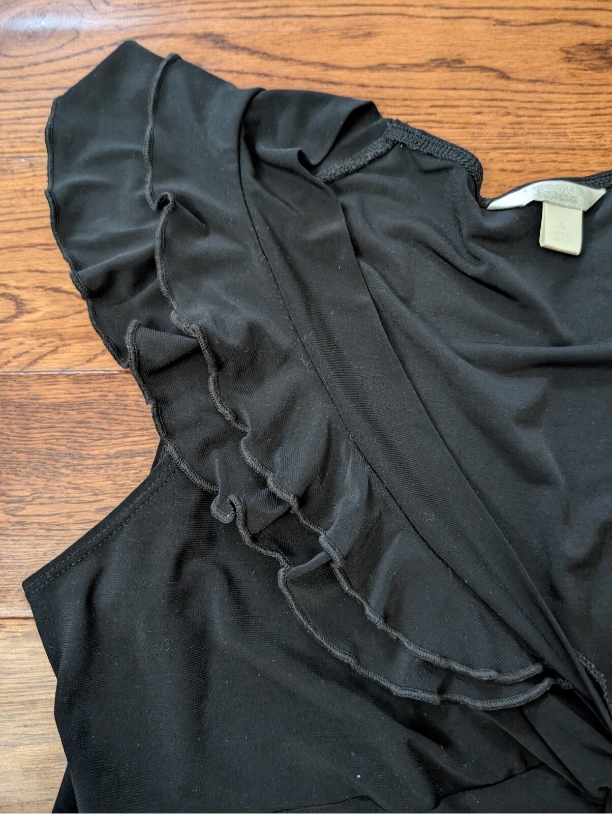 Christopher & Banks Polyester Sleeveless Knot Front Black Top Size Xl — image 3 of 6